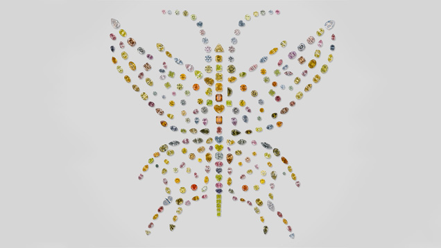 Aurora Butterfly of Peace were assembled over a 12-year period by Alan Bronstein and Harry Rodman of Aurora Gems Inc., New York.