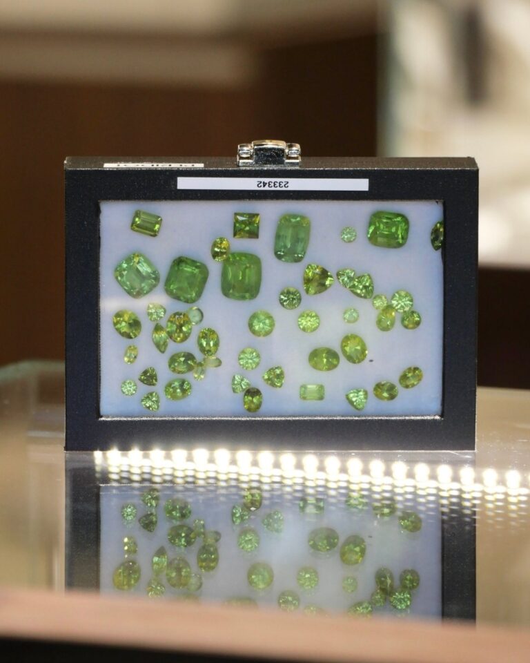 Selection of green gemstones