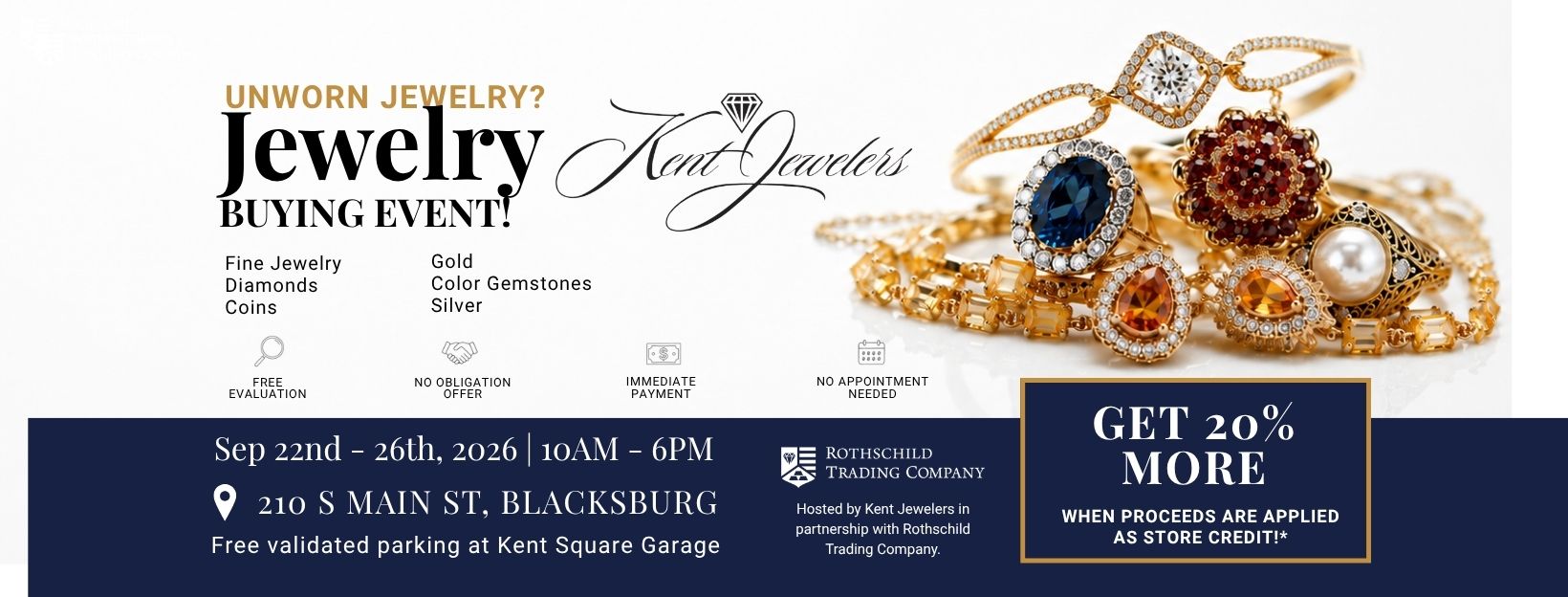 Kent Jewelers Fine Jewelry Buying Event in collaboration with Rothschild Trading Advertisement