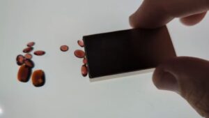 Garnet being attracted to a strong magnet